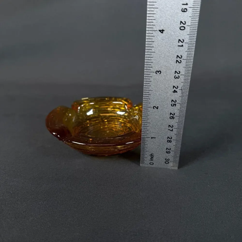 Vintage Soreno Glass Ashtray Honey Gold Amber 4.25